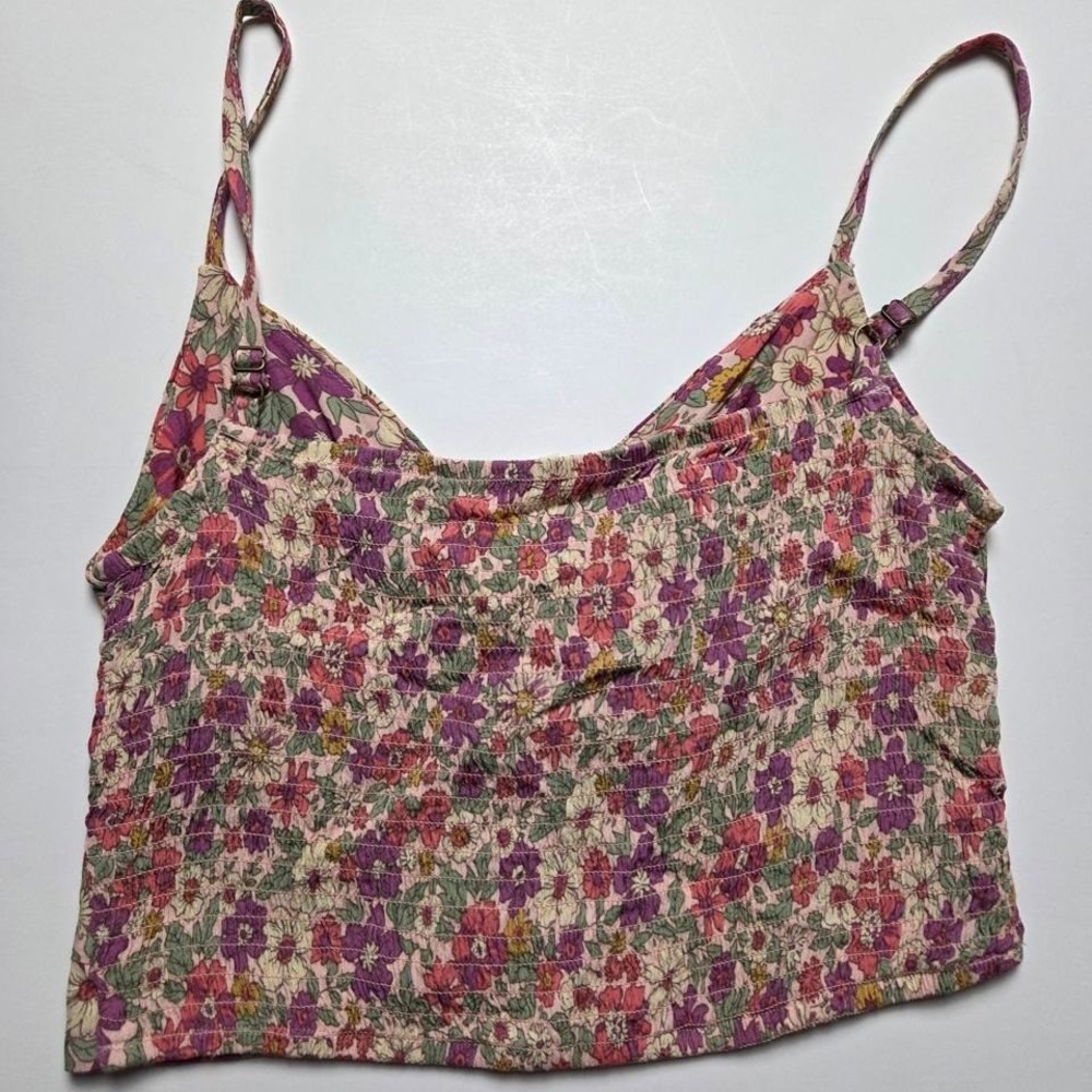 VTG Rewind Y2K Floral Print Crop Top Tank Women's Summer Flowers Size Medium - Picture 2 of 6